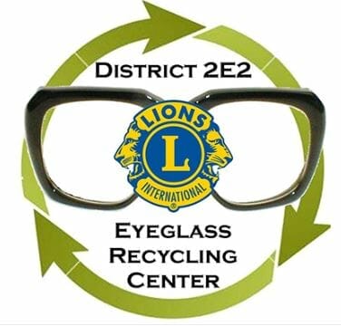 District 2E2 Eyeglass Recycling Center Logo