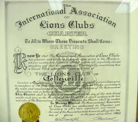 DISTRICT ONE SCROLL MEDAL - Lions Clubs International